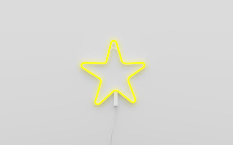 NEON-LED-LAMPE GINGA STAR 28X27 CM GELB