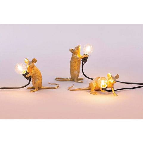 SELETTI MAUS GOLD LAMPE ART 15232