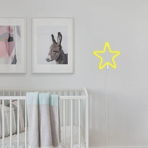NEON-LED-LAMPE GINGA STAR 28X27 CM GELB