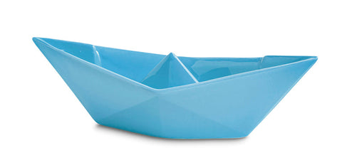 KLEINES BLAUES ORIGAMI-BOOT CRESCENTINI KERAMIK ART. 2365