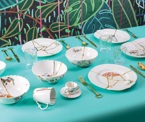SELETTI KINTSUGI PORCELAIN SOUP PLATE ART 09621