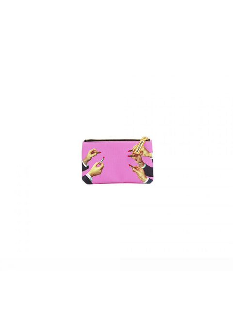 PU-FEDERMÄPPCHEN, BEDRUCKTES TOILETTENPAPIER, LIPPENSTIFTE, ROSA, SELETTI ART. 02513