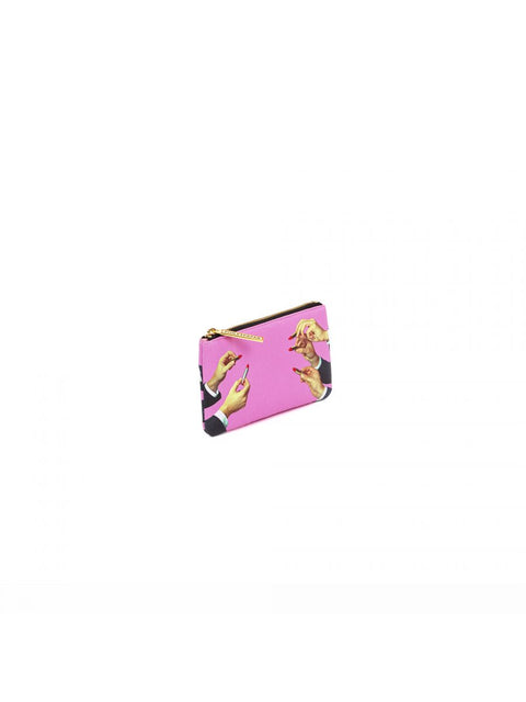 PU-FEDERMÄPPCHEN, BEDRUCKTES TOILETTENPAPIER, LIPPENSTIFTE, ROSA, SELETTI ART. 02513