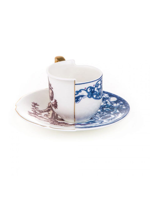 COFFEE CUP WITH SAUCER SELETTI HYBRID PORCELAIN ART 9741