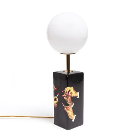 "LED TABLE LAMP IN TP PORCELAIN DIAM CM 34 H 70 LIPSTICKS SELETTI"