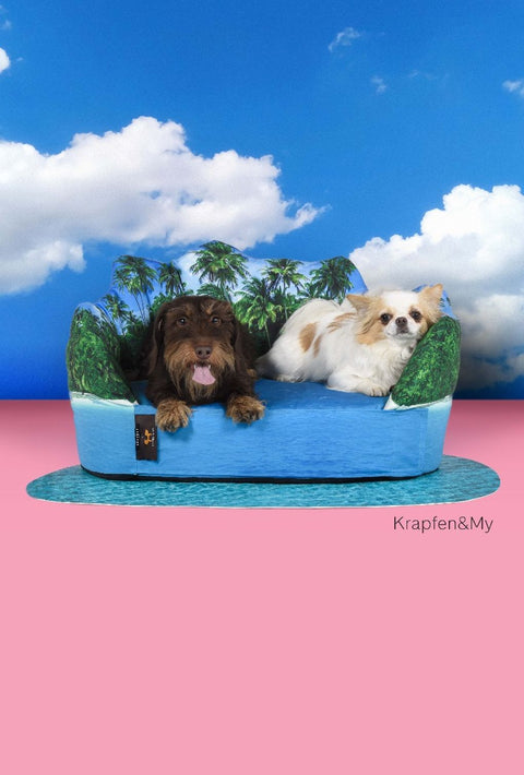 PETS REVOLUTION MALEDIVEN HUNDEBETT 66X30X37 CM MIT UNTERBETTMATTE VON SELETTI