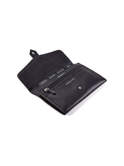 FABRIANO SCHWARZE REISETASCHE AUS LEDER