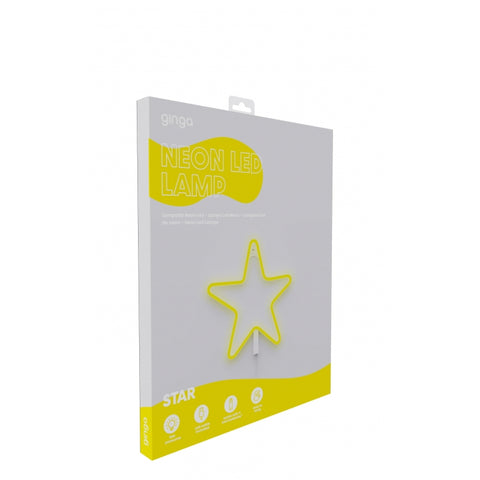 NEON-LED-LAMPE GINGA STAR 28X27 CM GELB