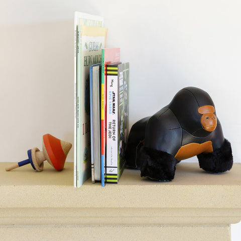 ZÜNY Buchstütze, 1 kg, Gorilla Milo, Schwarz und Hellbraun