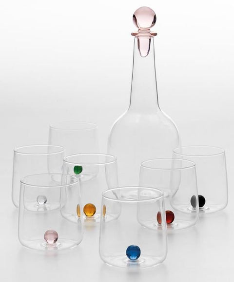 Transparente Flasche Safran-Bilia mit gelbgoldenem Verschluss