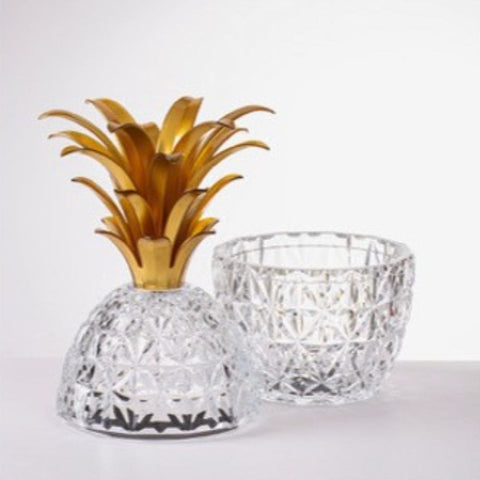 VASO MELISSA ANANAS FOGLIA ORO MARIO LUCA GIUSTI TRANSPARENT