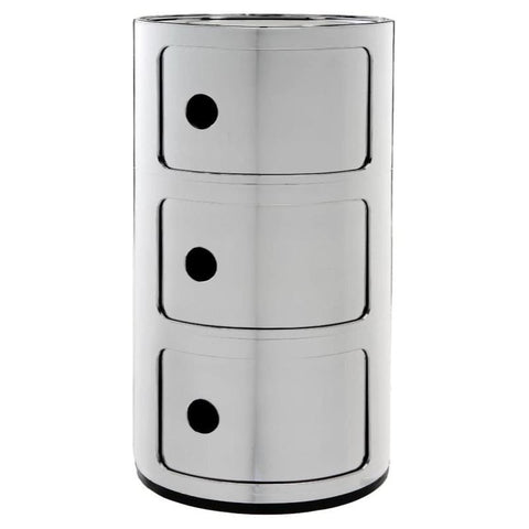 COMODINO COMPONIBILE 3 ELEMENTI CROMATO 05967/XX KARTELL SILVER