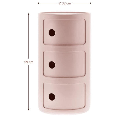 MODULAR 3-ELEMENT NACHTTISCH BIO 05970/RO KARTELL PINK
