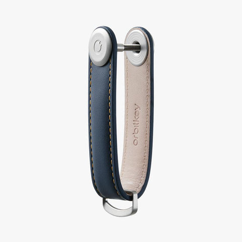 SCHLÜSSELANHÄNGER ORBITKEY 2.0 LEDER MARINEBLAU/TAN ART LTHO-2-NVTN