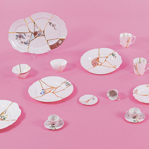 SELETTI KINTSUGI PORCELAIN SOUP PLATE ART 09621
