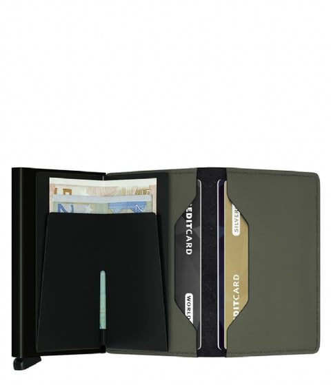 "SLIMWALLET SECRID MATTGRÜN SCHWARZ"