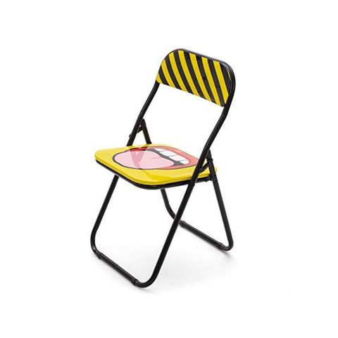 SEDIA BLOW IN METALLO PIEGHEVOLE STUDIO JOB CM. 44 H.47/80 TONGUE NEW SELETTI