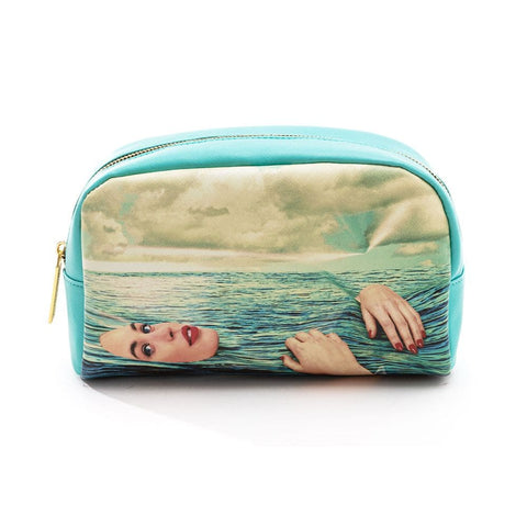 "SELETTI BEAUTY CASE AUS PU-TOILETTENPAPIER 23X8X13 SEA GIRL ART 02556"