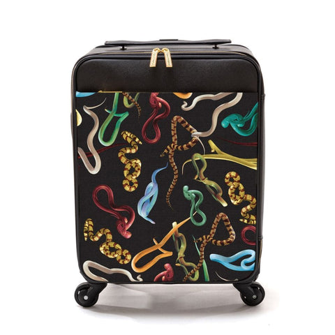TROLLEY-TASCHE AUS KUNSTLEDER, TOILETTENPAPIER, CM.40X25 H.55, SCHLANGEN, SELETTI