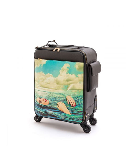 "SELETTI SEA GIRL TOILETTENPAPIERWAGEN AUS KUNSTLEDER 40X25 H 55 CM"