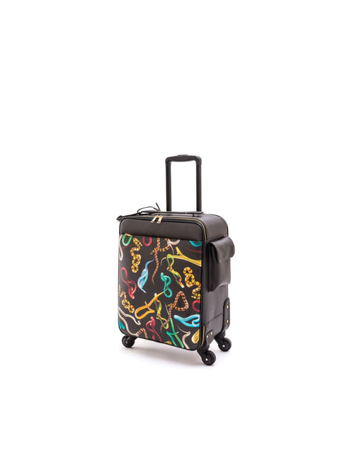 TROLLEY-TASCHE AUS KUNSTLEDER, TOILETTENPAPIER, CM.40X25 H.55, SCHLANGEN, SELETTI