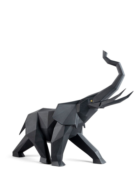 LLADRO' SCHWARZE ELEFANTENSKULPTUR MATT 1009559 43X52X20 