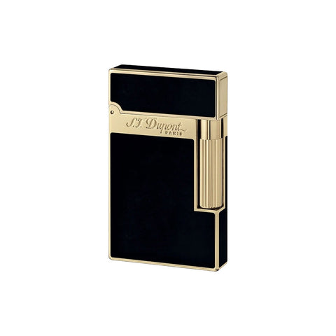 ST DUPONT L2 FEUERZEUG SCHWARZ GOLD LACKIERT 016884