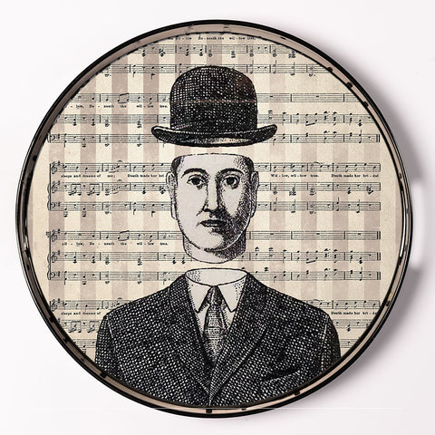 VASSOIO WHITE AND BLACK MAN PLATEAU LAQUE' ROND 35 CM BLUE SHAKER