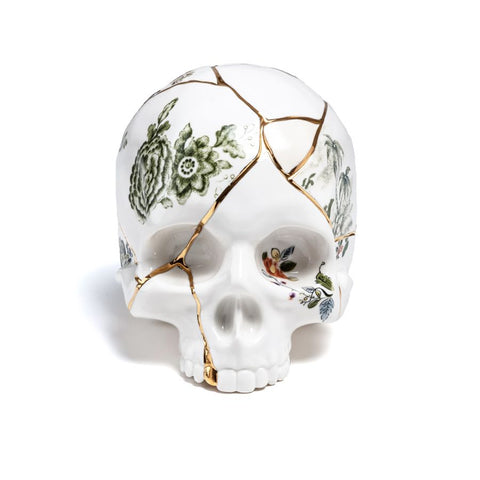 SELETTI-SCHÄDEL AUS KINTSUGI-PORZELLANSCHÄDEL 09943