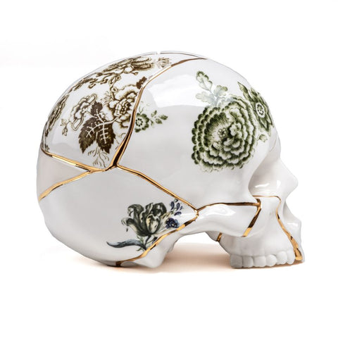 SELETTI-SCHÄDEL AUS KINTSUGI-PORZELLANSCHÄDEL 09943