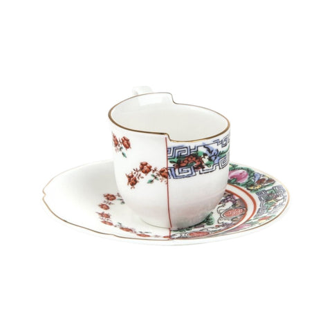 SELETTI HYBRID 09743 MEHRFARBIGE KAFFEETASSE AUS PORZELLAN MIT UNTERTASSE