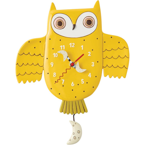 HORLOGE HIBOU OR YELLOW ALLEN DESIGNS