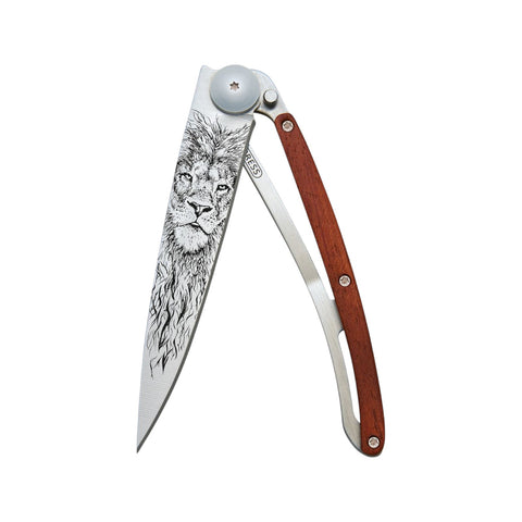 COLTELLINO TASCABILE TITANIUM CORAL WOOD LION ART. 1CB000056 DEEJO