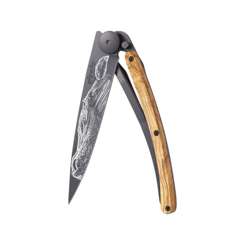 COLTELLINO TASCABILE BLACK OLIVE WOOD PUREBRED ART. 1GB000140 DEEJO
