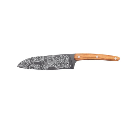 COLTELLO DA CUCINA SANKAI KNIFE TITANKIUM FINISH OLIVEWOOD FLOREAL DEEJO