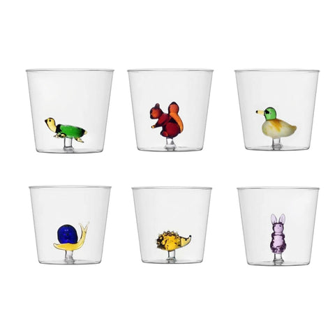 SET 6 BICCHIERI ASSORTITI ANIMAL FARM 352371S ICHENDORF MILANO