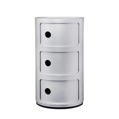 KARTELL MODULAR 3 DRAWERS SILVER