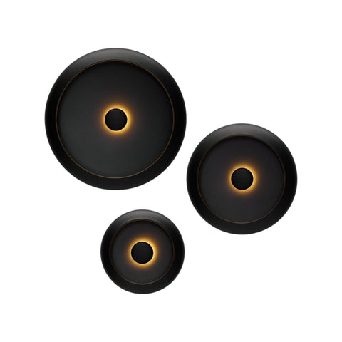 SET 3 LAMPADE DA PARETE OLOHA TRIO 107332 BLACK FATBOY