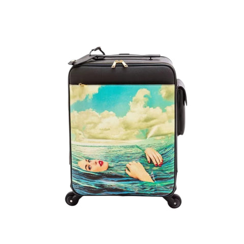 TROLLEY IN SIMILPELLE TOILETPAPER CM. 40X25 H 55 SEA GIRL SELETTI