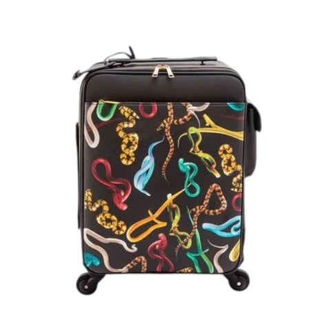 TROLLEY-TASCHE AUS KUNSTLEDER, TOILETTENPAPIER, CM.40X25 H.55, SCHLANGEN, SELETTI
