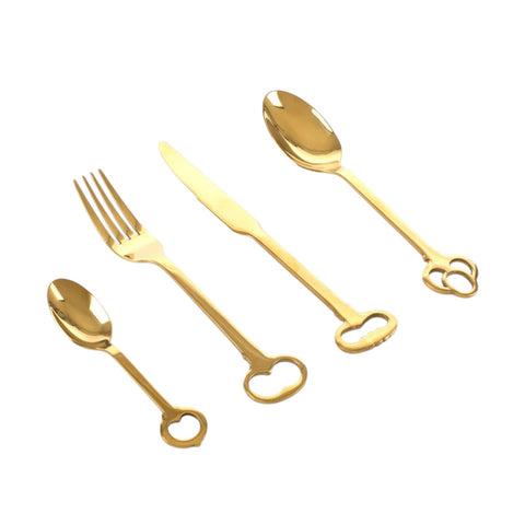SELETTI 24-TEILIGES BESTECKSET 18/0 EDELSTAHL GOLD KEYTLERY ART 07374