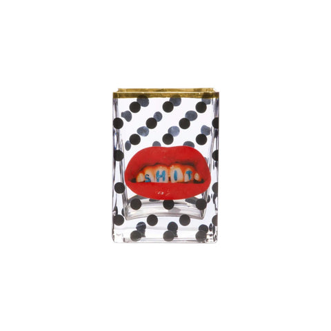 SELETTI TOILETTENPAPIER GLASVASE 10X8 H14 SHIT POLKA DOTS 14120