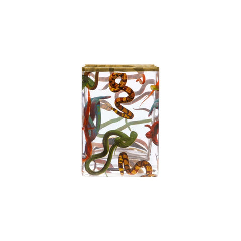 VASO IN VETRO TOILETPAPER CM. 10X8 H.14 SNAKES ART. 14121 SELETTI