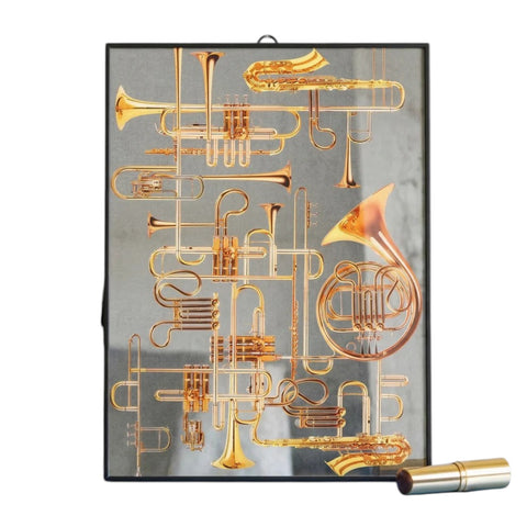 TOILETTENPAPIERSPIEGEL CM 30X40 TROMPETE ART. 17126 SELETTI GOLD
