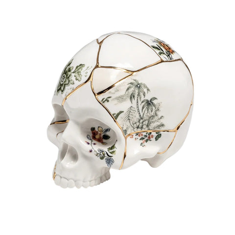 SELETTI-SCHÄDEL AUS KINTSUGI-PORZELLANSCHÄDEL 09943