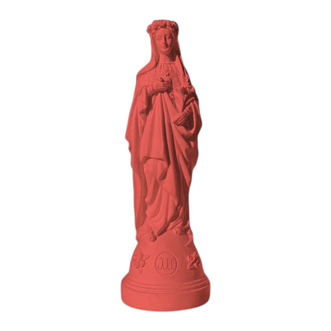KORALLE J'AI VU LA VIERGE STATUETTE MADONNA MIT BLUMEN IN DER HAND 21 CM