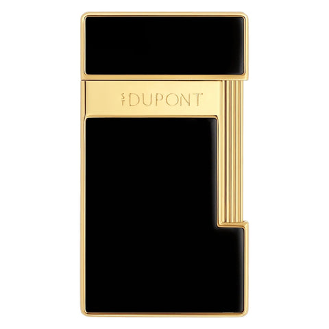 LI SLIMMY SCHWARZLACK/GOLDENES FEUERZEUG 028222 ST DUPONT