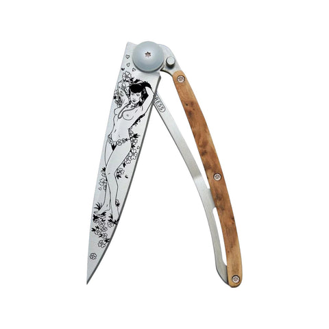 COLTELLINO TASCABILE TITANIUM JUNIPER WOOD SENSUOUS ELEGANCE ART.1CB000099 DEEJO