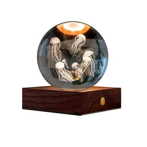 LAMPE AMBER CRYSTAL LIGHT 3D JELLYFISH BOAT G025JF GINGKO
