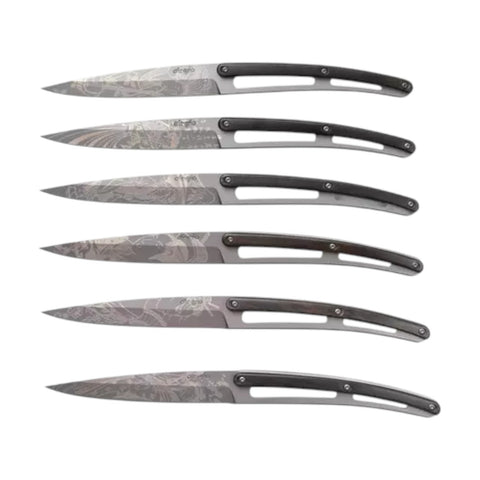 SET 6 COLTELLI DA BISTECCA TITANIUM EBONY JAPAN ART. 6FB000105 DEEJO